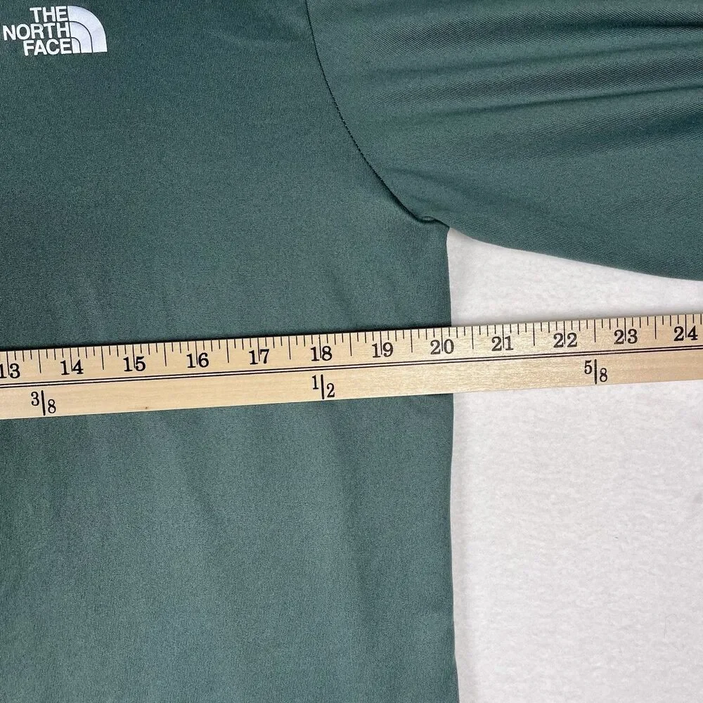 The North Face Mens M 1/4 Zip Pullover Shirt Green Long Sleeve Poly Midlayer
